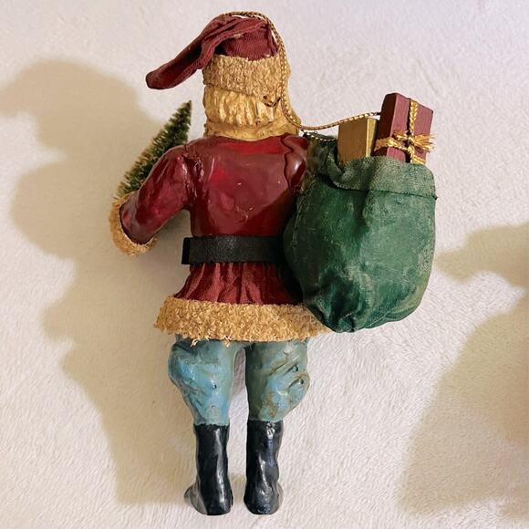 4 Vintage Kurt Adler Paper Mache Old World Santa Ornaments Christmas Decor - Picture 8 of 15